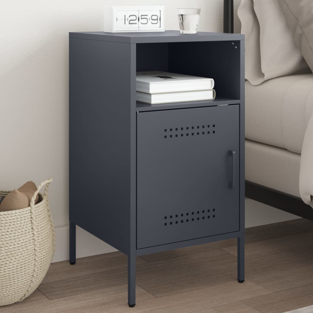 Bedside Cabinet Anthracite 36x39x68 cm Steel - Discount Dealers