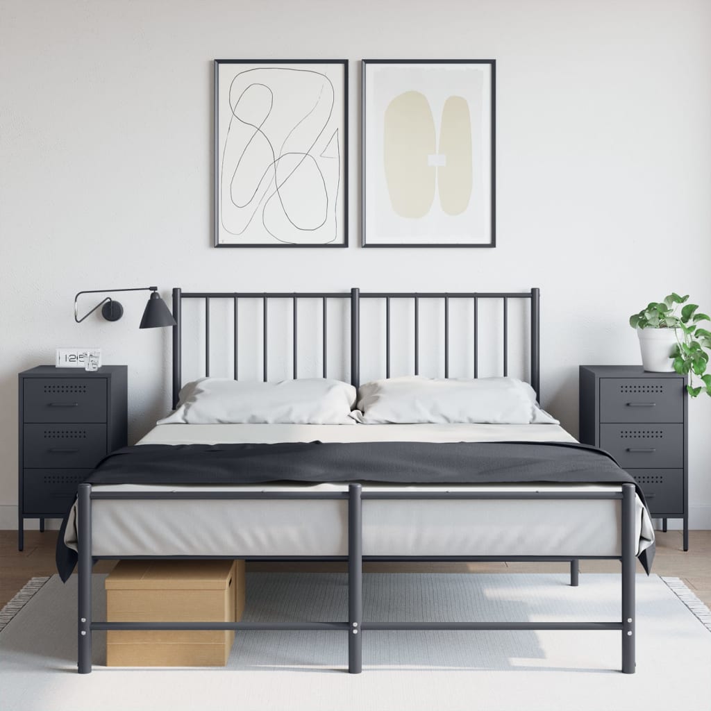 Bedside Cabinets 2 pcs Anthracite 36x39x68 cm Steel - Decor Base