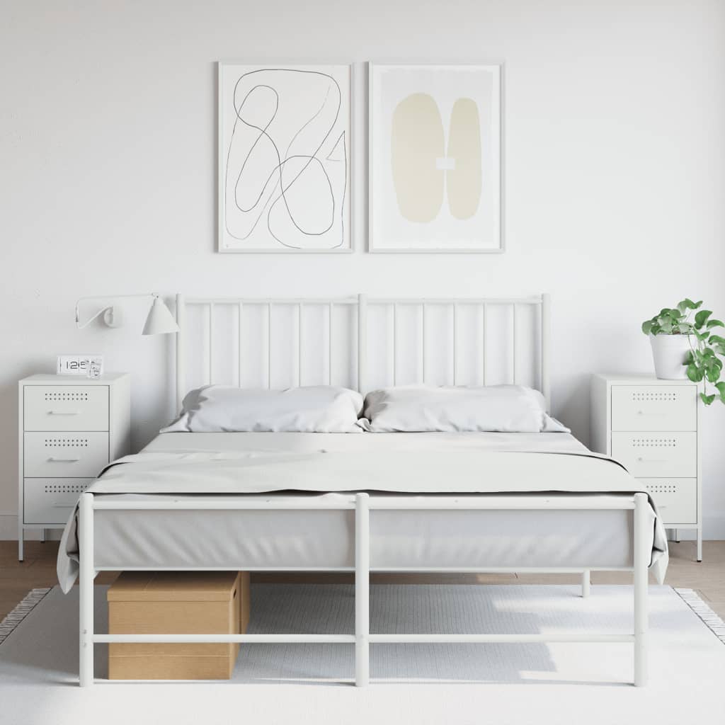 Bedside Cabinets 2 pcs White 36x39x68 cm Steel - Decor Base