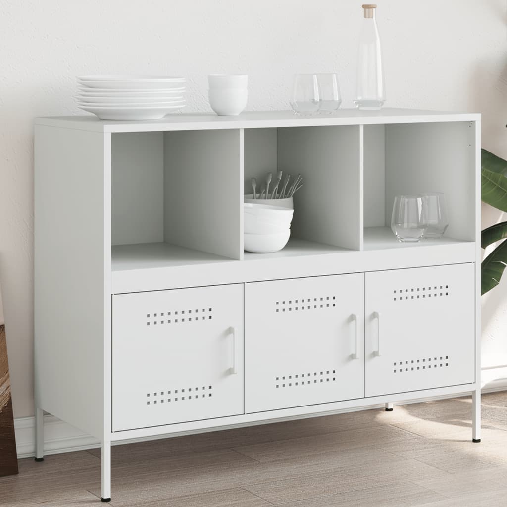 Sideboard White 100.5x39x79 cm Steel - Merkel Designers