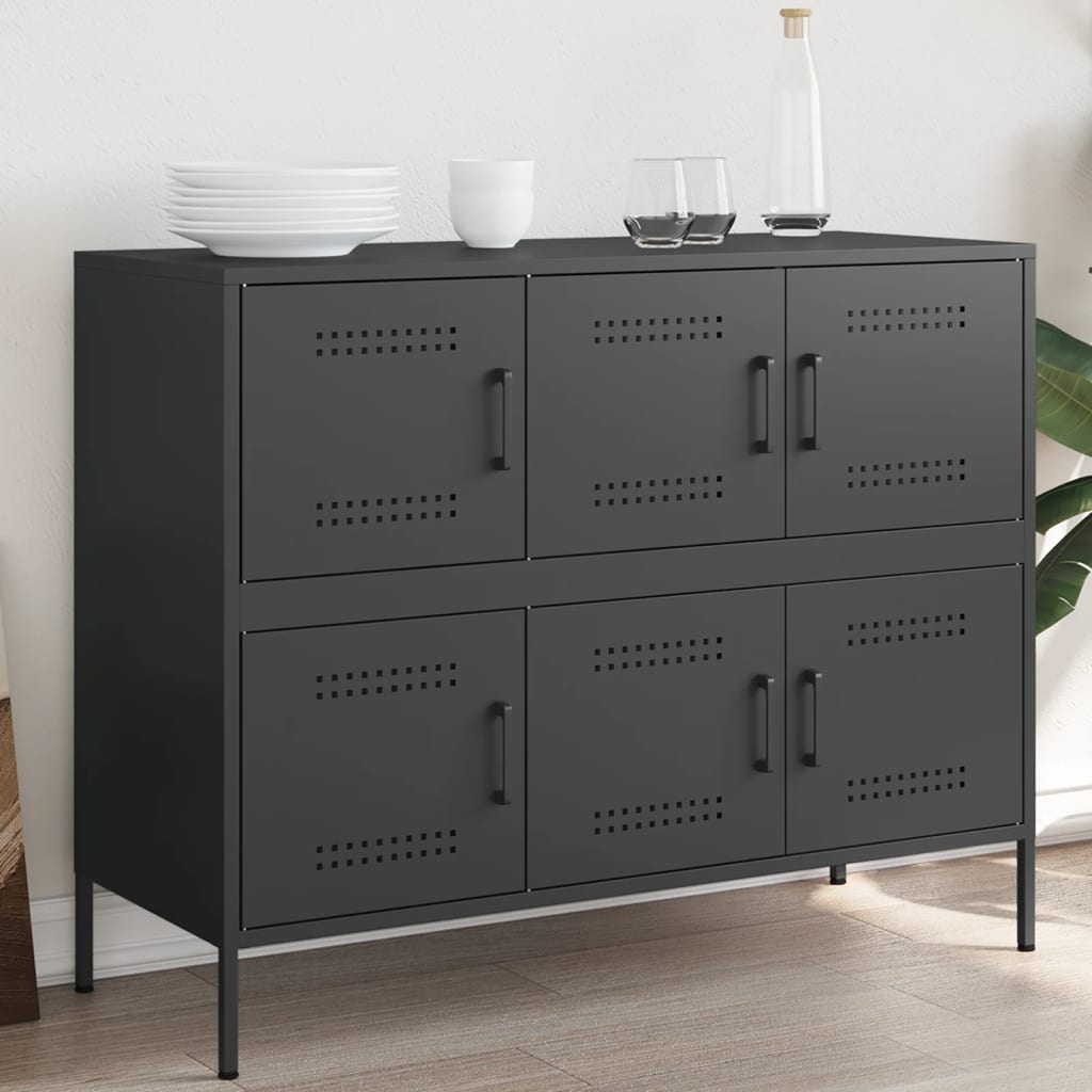 Sideboard Black 100.5x39x79 cm Steel - Decor Base