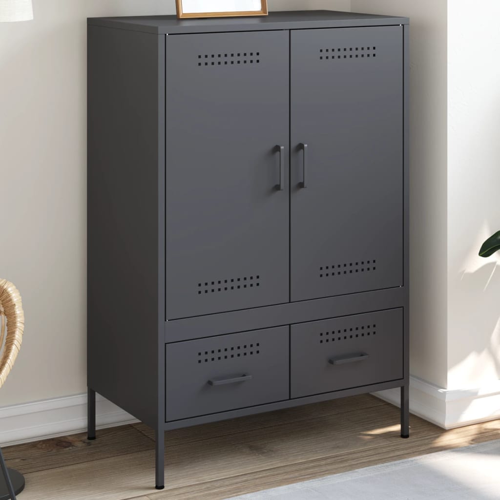 Highboard Anthracite 68x39x101.5 cm Steel - Charlotte Dunes