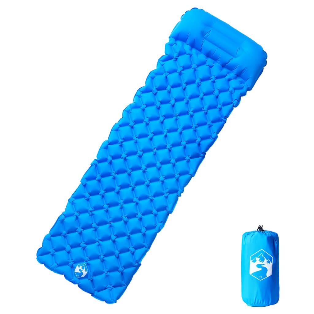 Inflating Camping Mattress with Pillow 1-Person Blue - Casper Homes