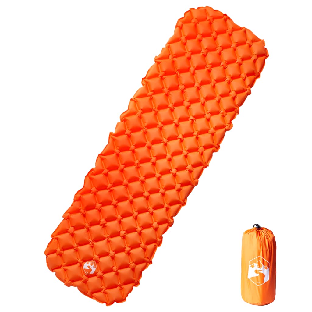 Inflating Camping Mattress 1-Person Orange 190x58x6 cm - Casper Homes