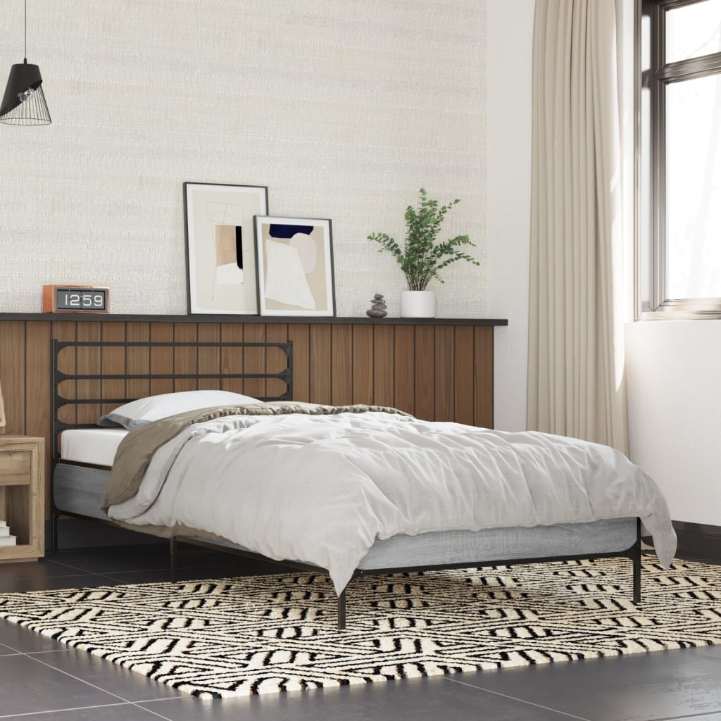 Bedframe Grey Sonoma 90x200cm - Unbeatable Bargains