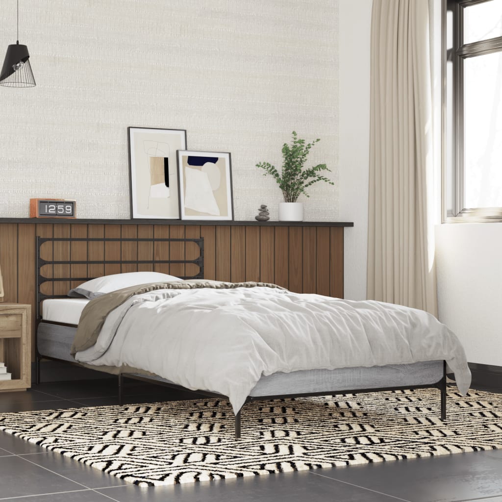 Bedframe Grey Sonoma 100x200cm - Sid & Sam
