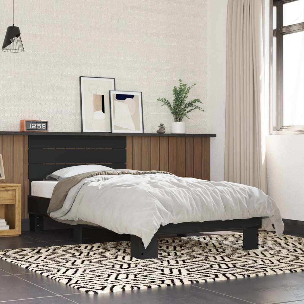 Bedframe Black 75x190cm Small Single - Charlotte Dunes