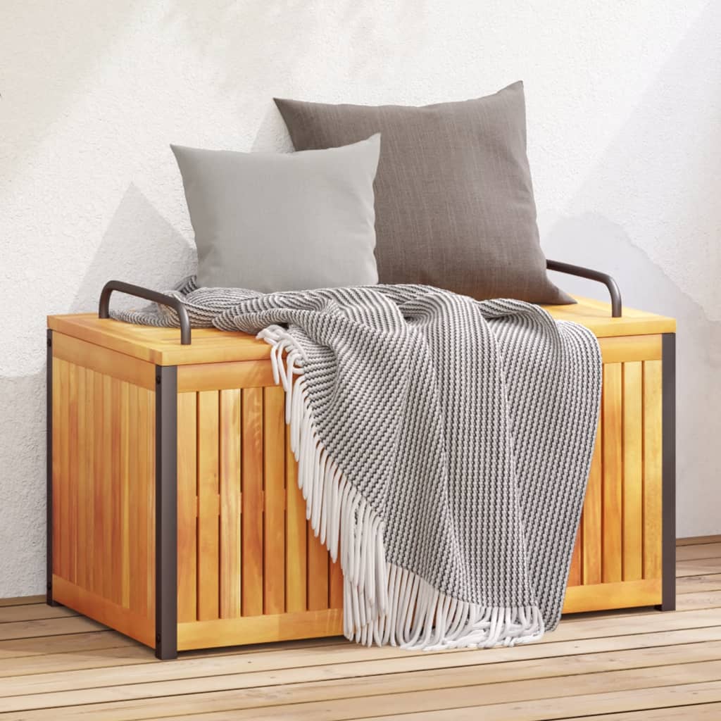 Outdoor Cushion Box 85x45x45/53 cm Solid Wood Acacia and Steel - Merkel Designers