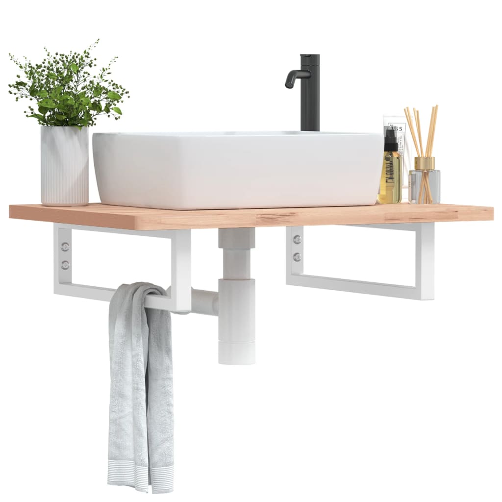 Shelf Brackets for Washbasin 2 pcs White Rectangular Steel - Direct Imports