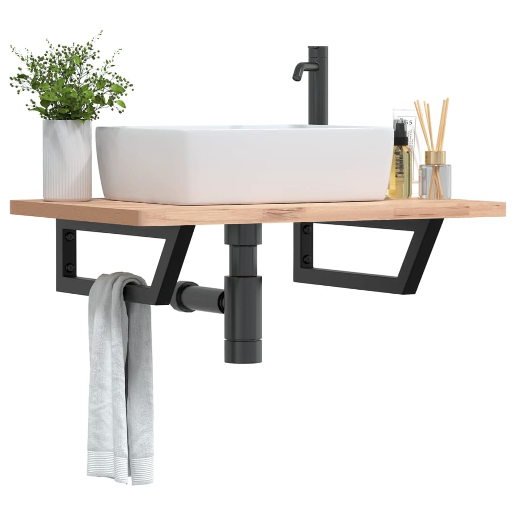 Shelf Brackets for Washbasin 2 pcs Black Trapezium Steel - vid-4007285 - Direct Imports