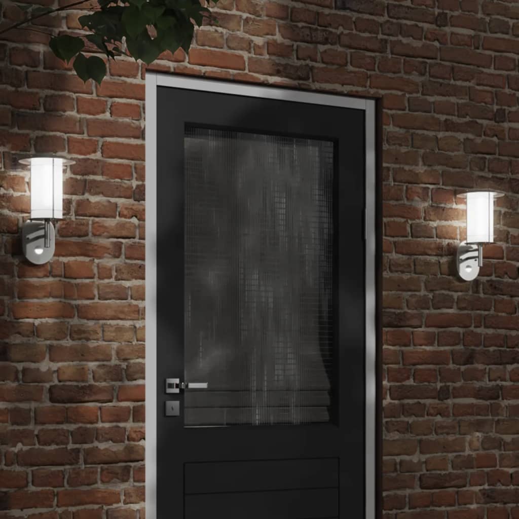 CRBURY Outdoor Wall Light with Sensor Stainless Steel - Silver - Design Hut