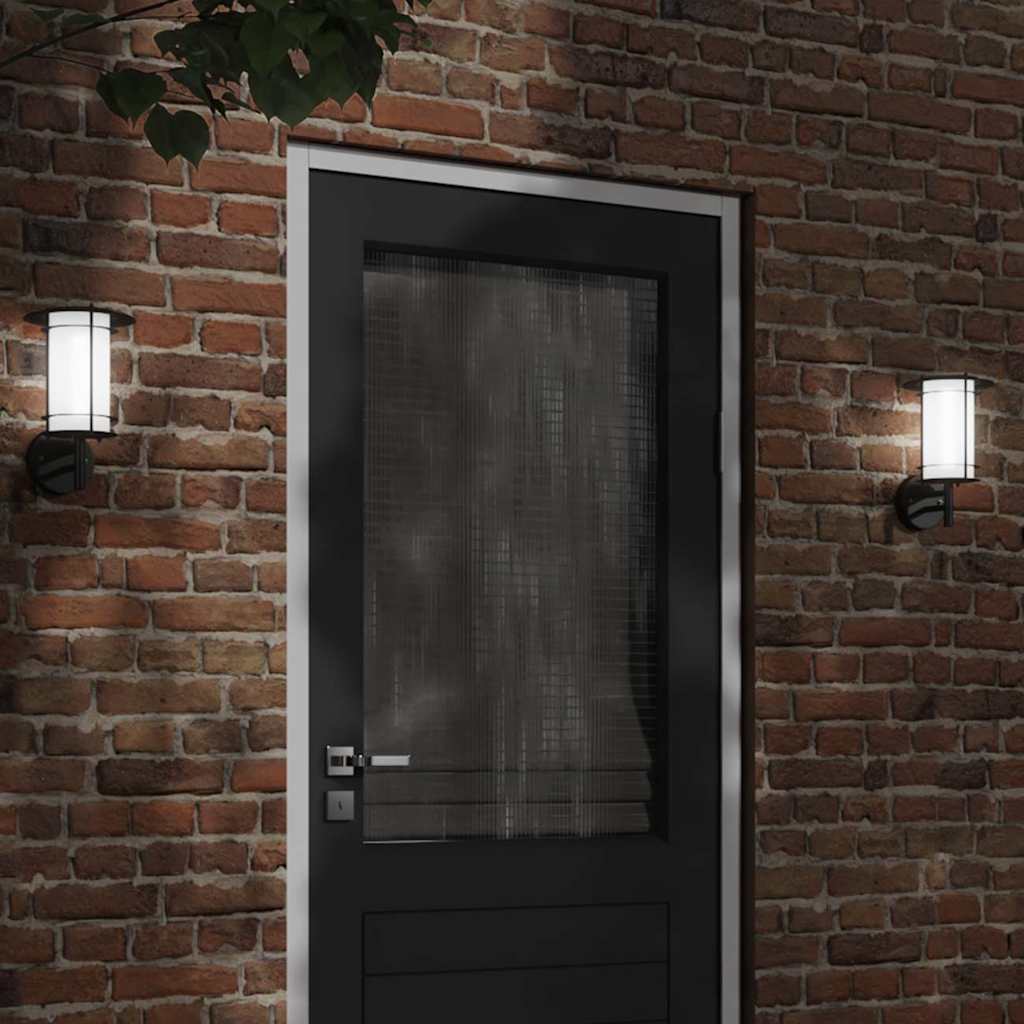 CRBURY Outdoor Wall Lights 2pcs Stainless Steel - Black - Design Hut