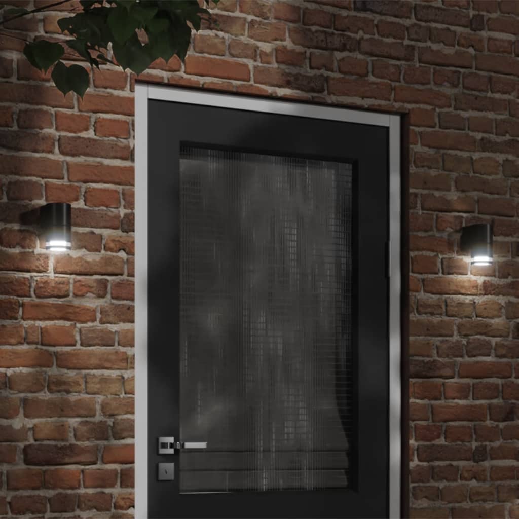 CRBURY Outdoor Wall Lights 2pcs Die-cast Aluminium - Black - Design Hut