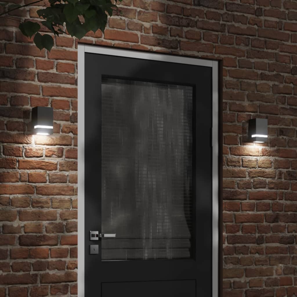 CRBURY Outdoor Wall Lights 2pcs Stainless Steel - Black - Design Hut