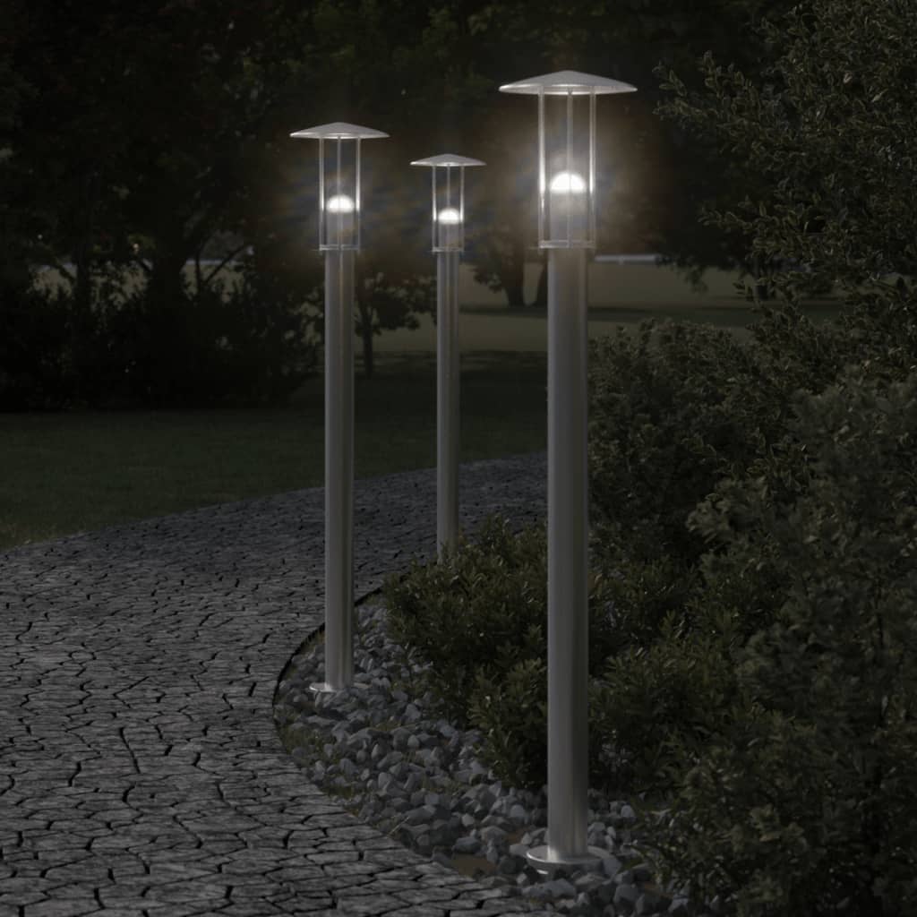 BAPARK Outdoor Floor Lamp 100 cm Stainless Steel - Silver - Design Hut