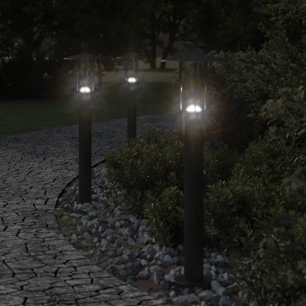 BAPARK Outdoor Floor Lamps 3pcs 60 cm Stainless Steel - Black - Design Hut