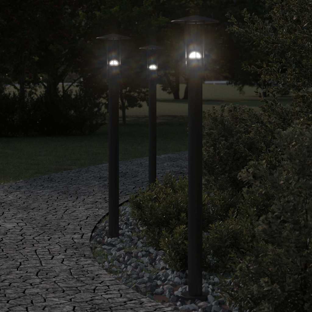 BAPARK Outdoor Floor Lamps 3pcs 100 cm Stainless Steel - Black - Design Hut