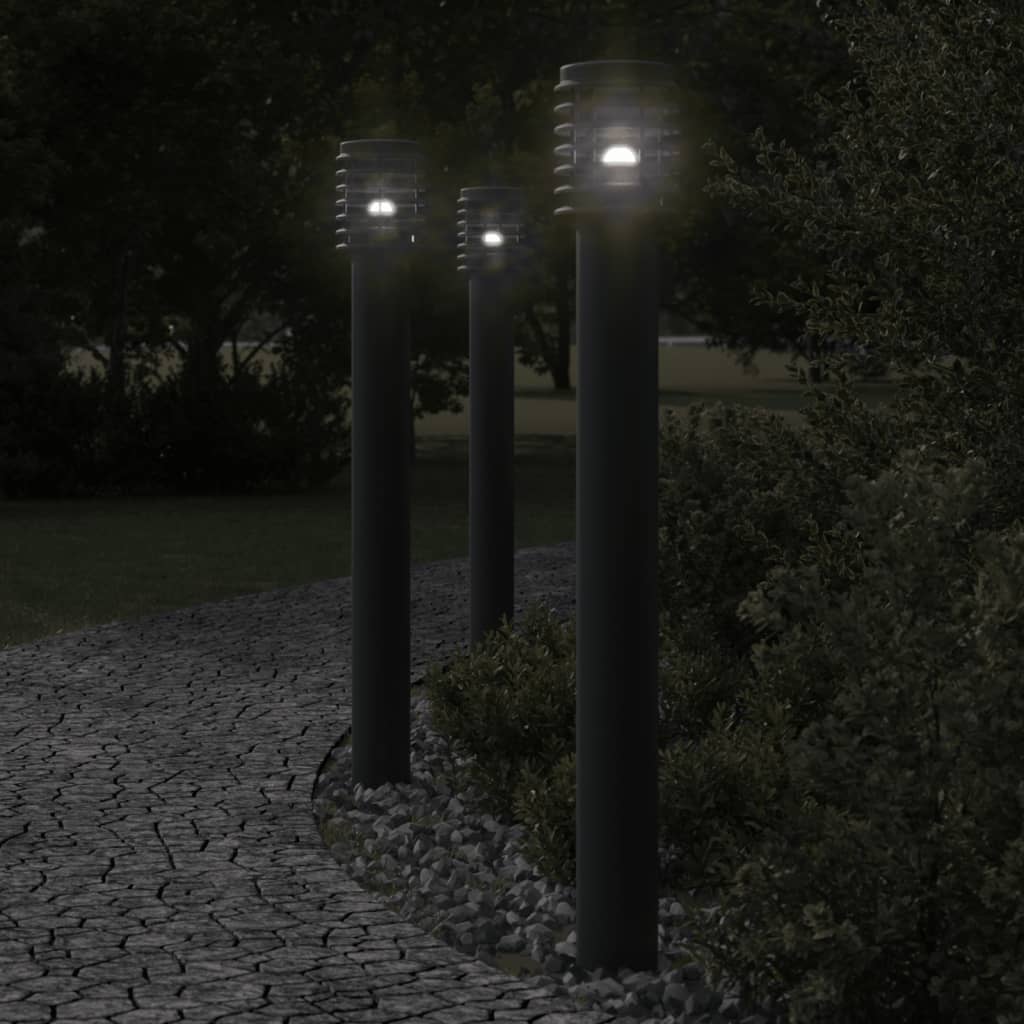 BAPARK Outdoor Floor Lamp 110cm Stainless Steel - Black - Design Hut
