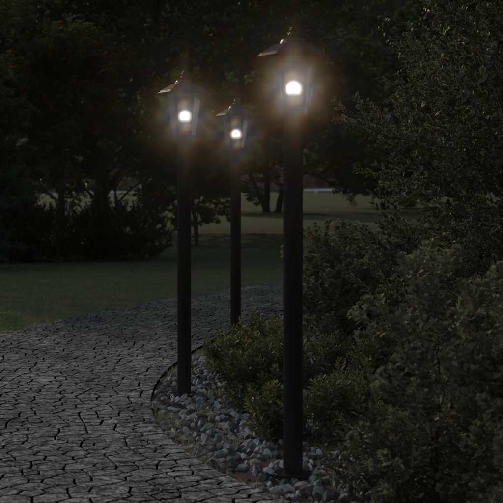 BAPARK Outdoor Floor Lamps 3pcs 120 cm Stainless Steel - Black - Design Hut