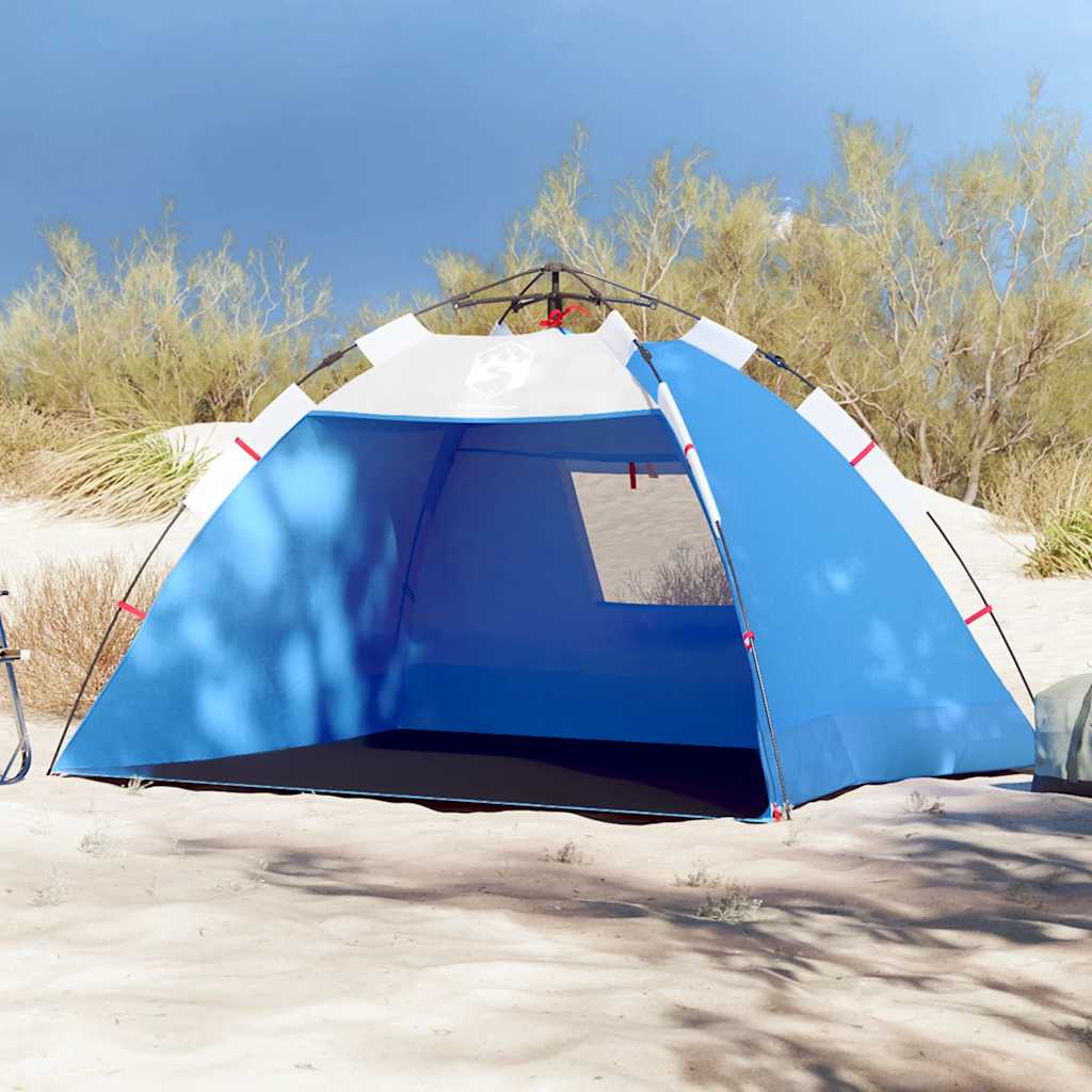 Beach Tent 2-Person Azure Blue Quick Release Waterproof - vid-4005296 - Charlotte Dunes