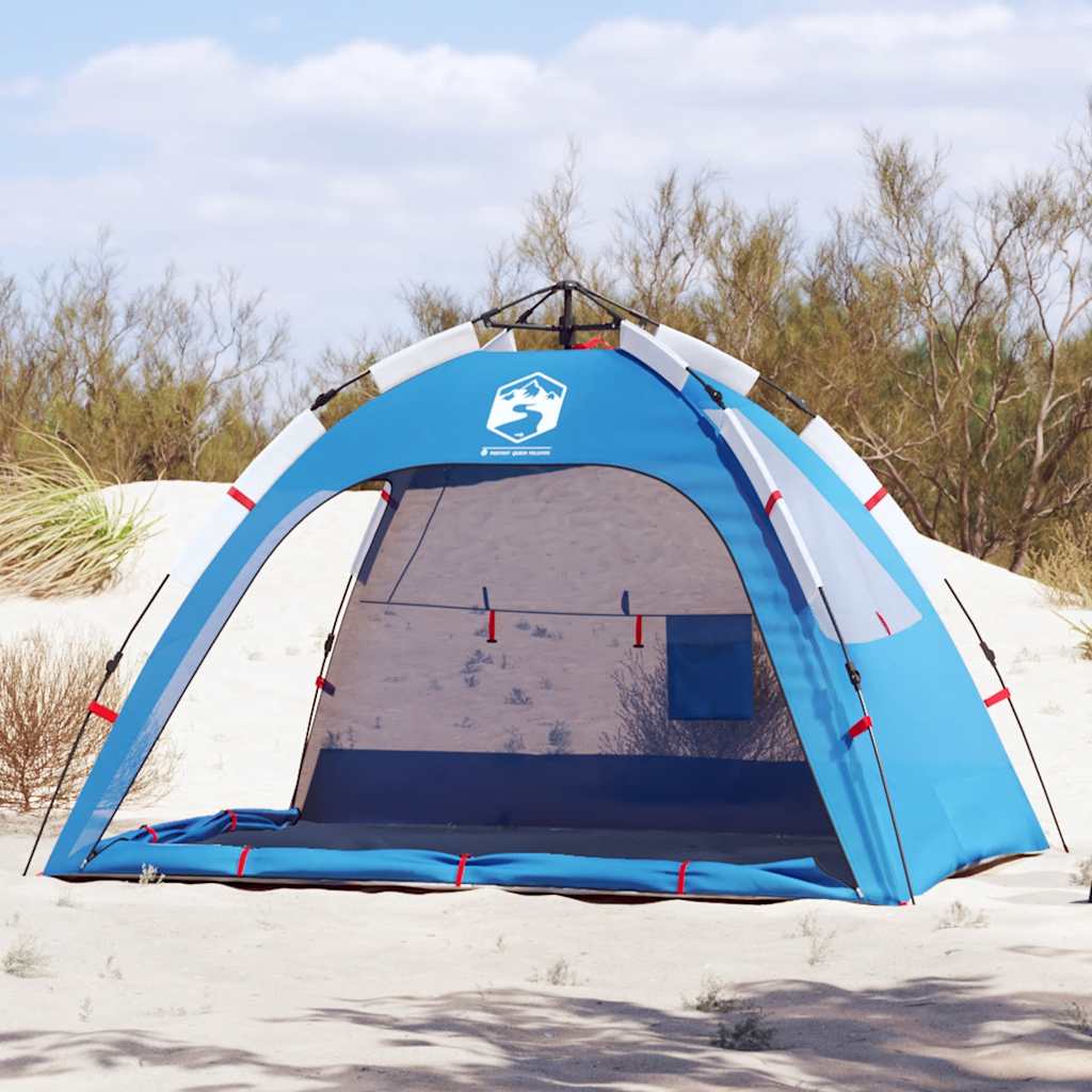 Beach Tent 2-Person Azure Blue Quick Release Waterproof - vid-4005302 - Charlotte Dunes