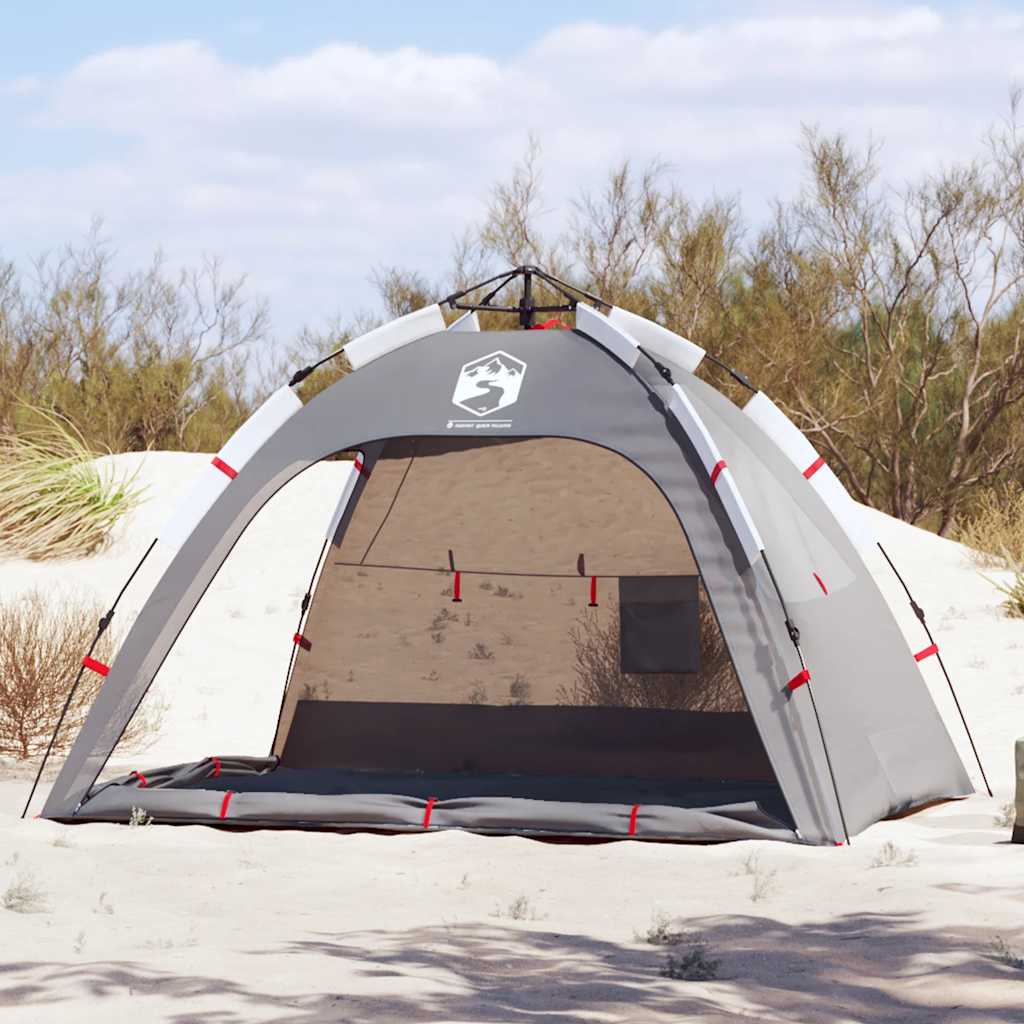 Beach Tent 2-Person Grey Quick Release Waterproof - vid-4005304 - Charlotte Dunes