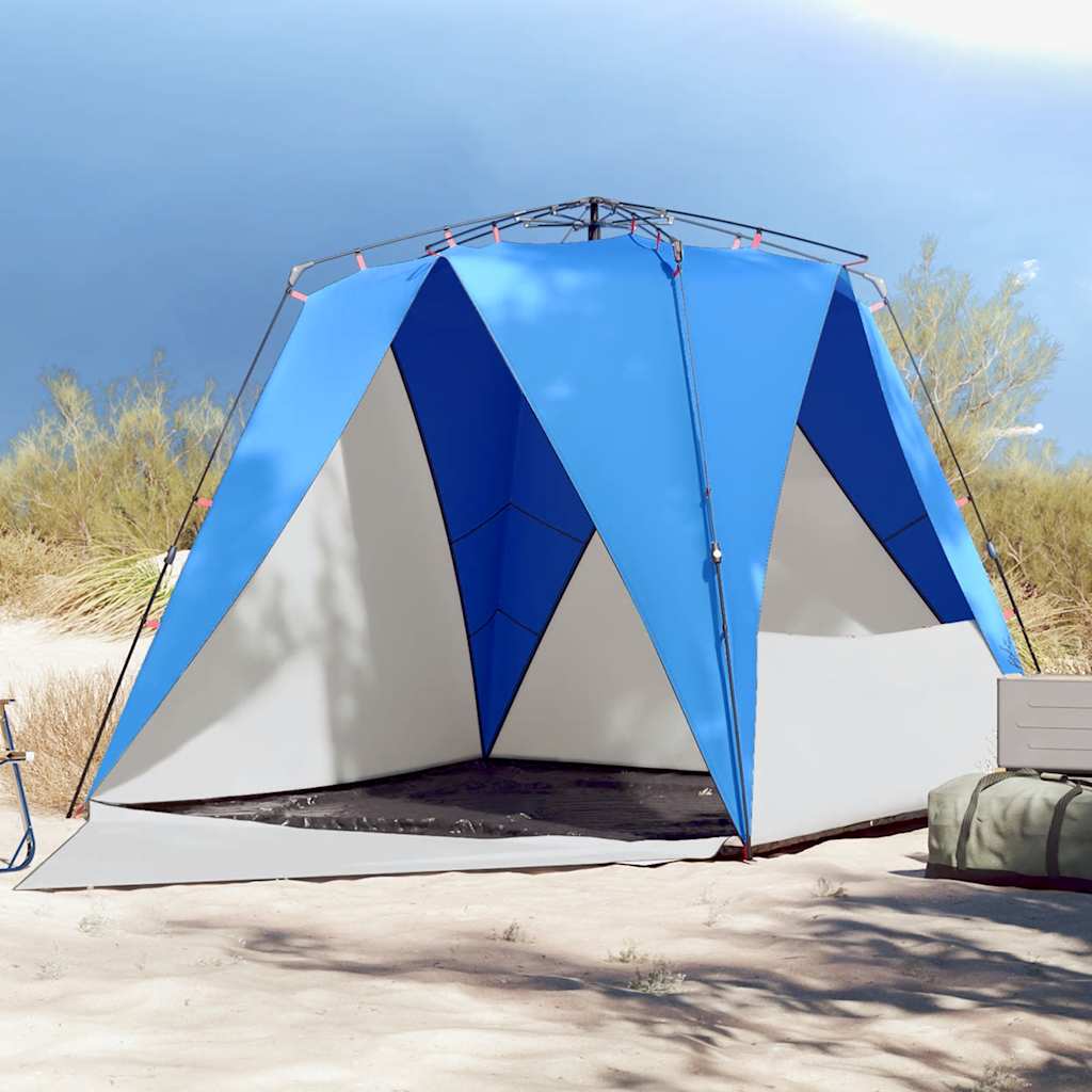 Beach Tent 4-Person Azure Blue Quick Release Waterproof - Charlotte Dunes