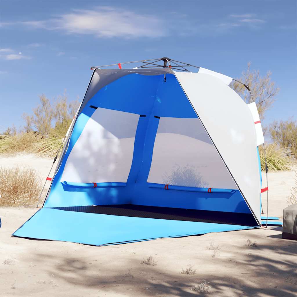 Beach Tent 3-Person Azure Blue Quick Release Waterproof - vid-4005311 - Charlotte Dunes