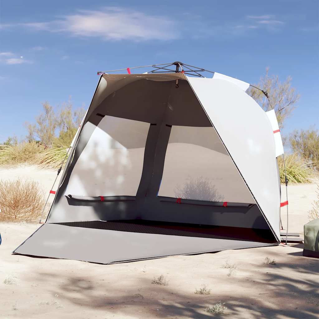 Beach Tent 3-Person Grey Quick Release Waterproof - vid-4005313 - Charlotte Dunes