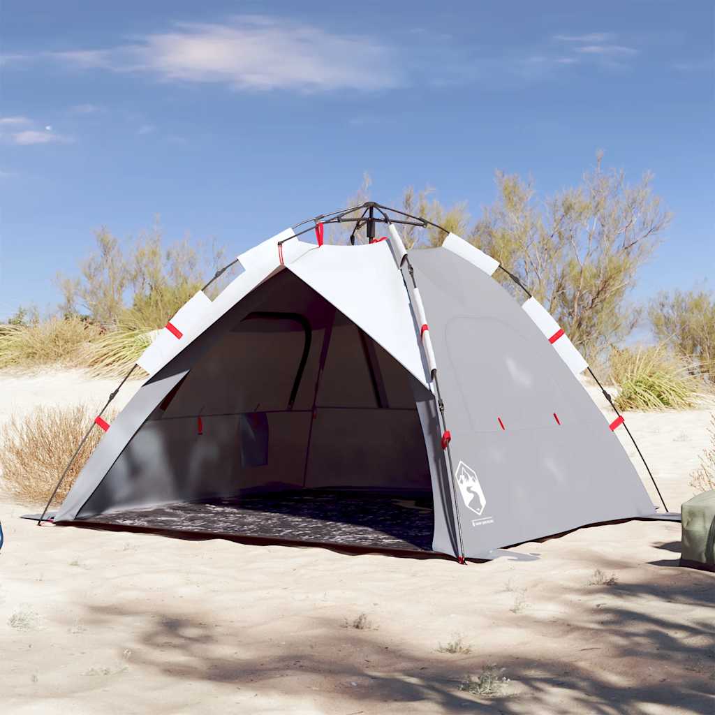 Beach Tent 3-Person Grey Quick Release Waterproof - vid-4005316 - Charlotte Dunes