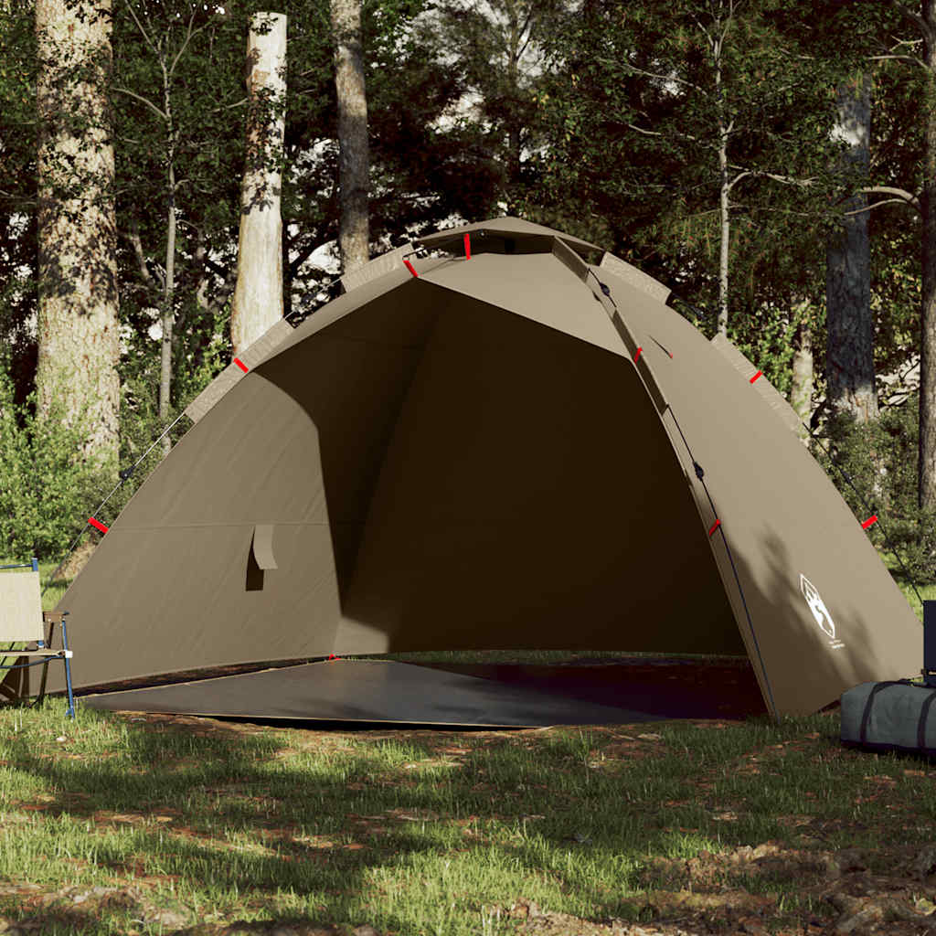 Fishing Tent 4-Person Brown Quick Release - vid-4005324 - Charlotte Dunes