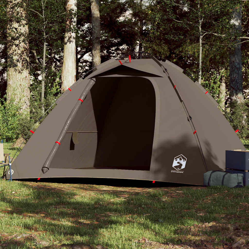 Fishing Tent 4-Person Brown Quick Release - vid-4005327 - Charlotte Dunes