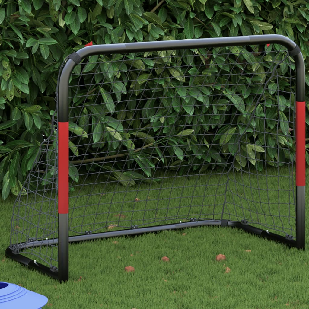 Soccer Goal with Net Red and Black 90x48x71 cm Steel - Decor Base