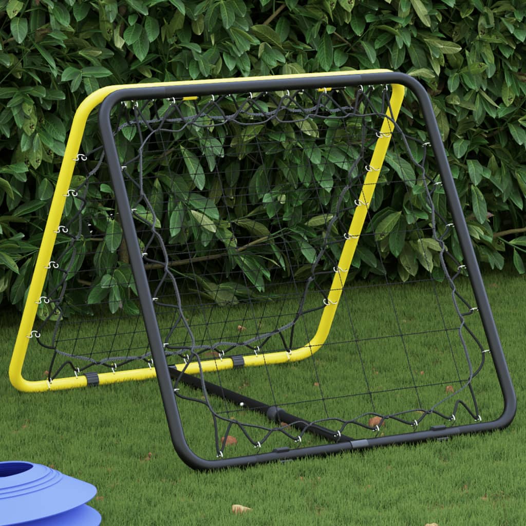 Football Rebounder Double Side Adjustable Yellow and Black Steel - Decor Base