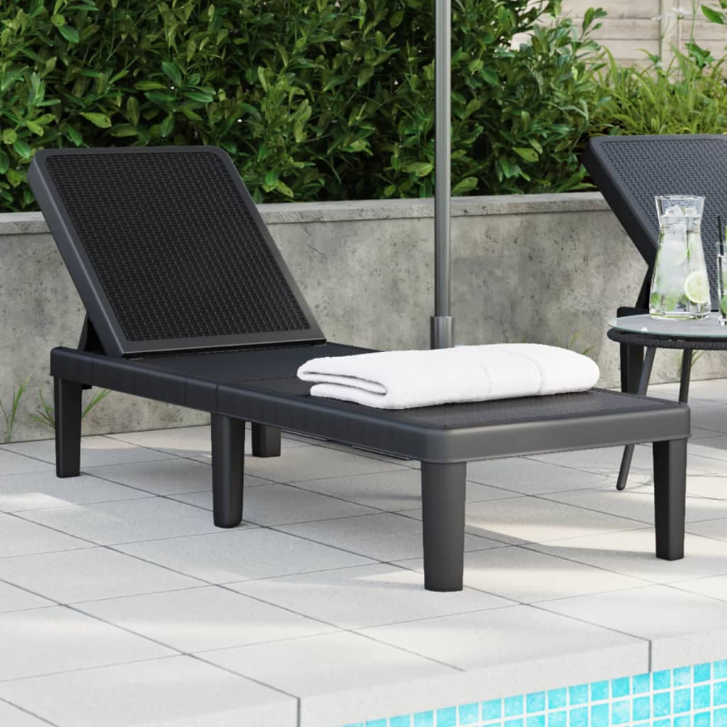 4-Way Height Adjustable Sun Lounger 155.5x57x28 cm Polypropylene - vid-4008100 - Charlotte Dunes