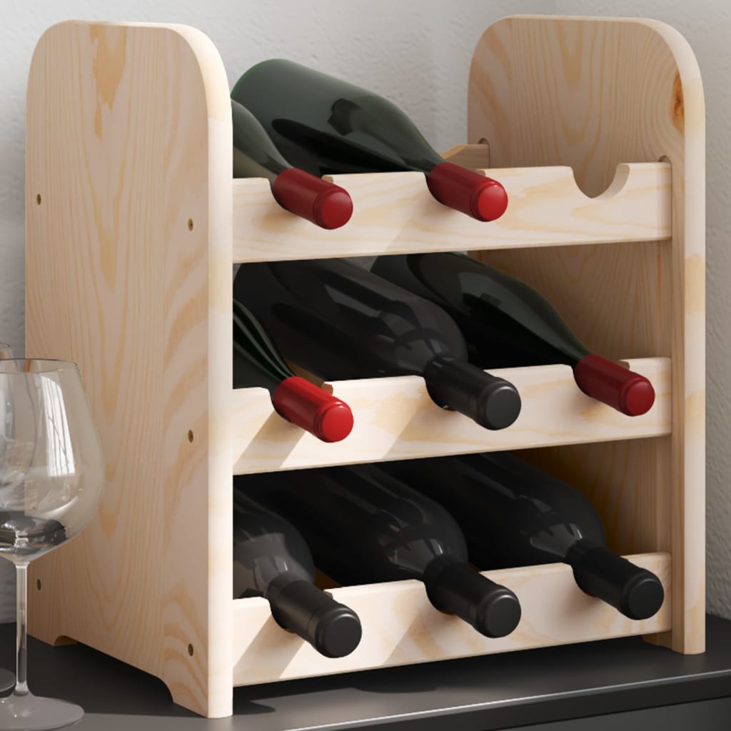 Wine Rack 33x25x37 cm Solid Wood Pine - Design Hut