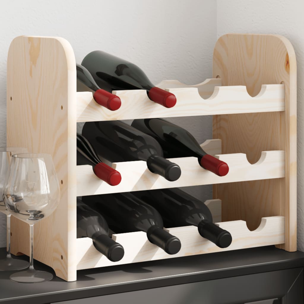 Wine Rack 43x25x37 cm Solid Wood Pine - Design Hut