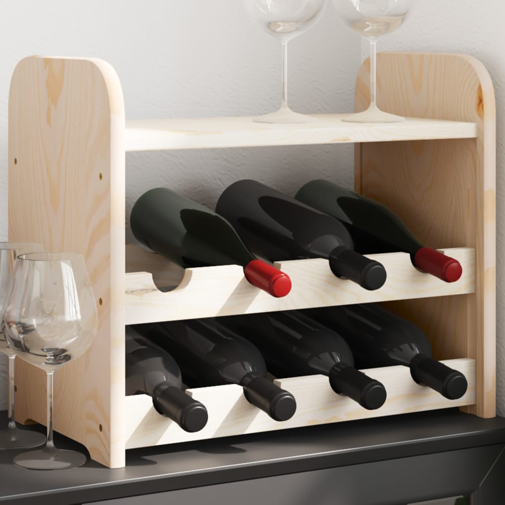 Wine Rack with Top Board 43x25x37 cm Solid Wood Pine - Design Hut
