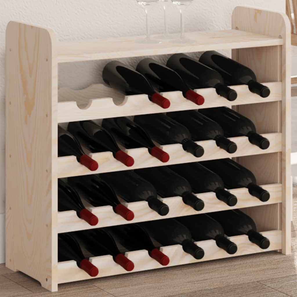Wine Rack with Top Board 67.5x25x60 cm Solid Wood Pine - Discount Dealers