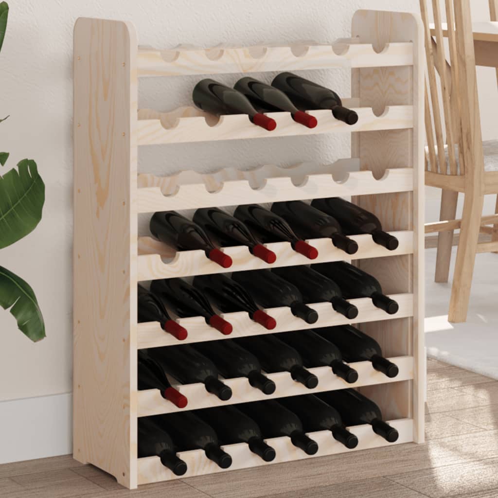 Wine Rack 67.5x25x87 cm Solid Wood Pine - Discount Dealers