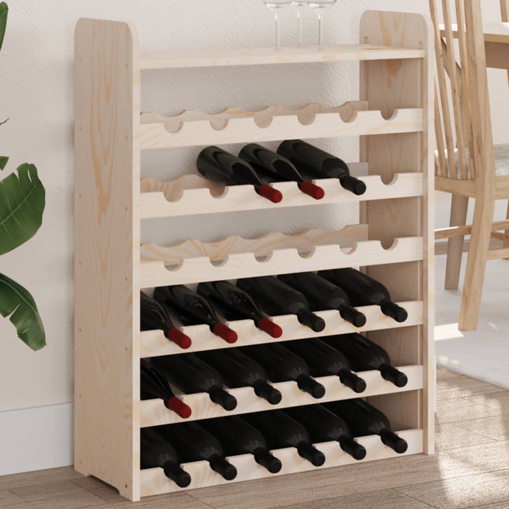 Wine Rack with Top Board 67.5x25x87 cm Solid Wood Pine - Brittle & Co