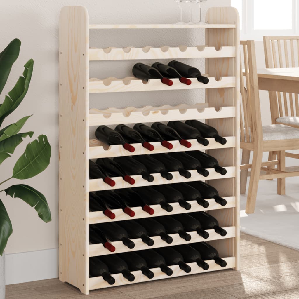 Wine Rack with Top Board 72.5x25x111.5 cm Solid Wood Pine - Charlotte Dunes