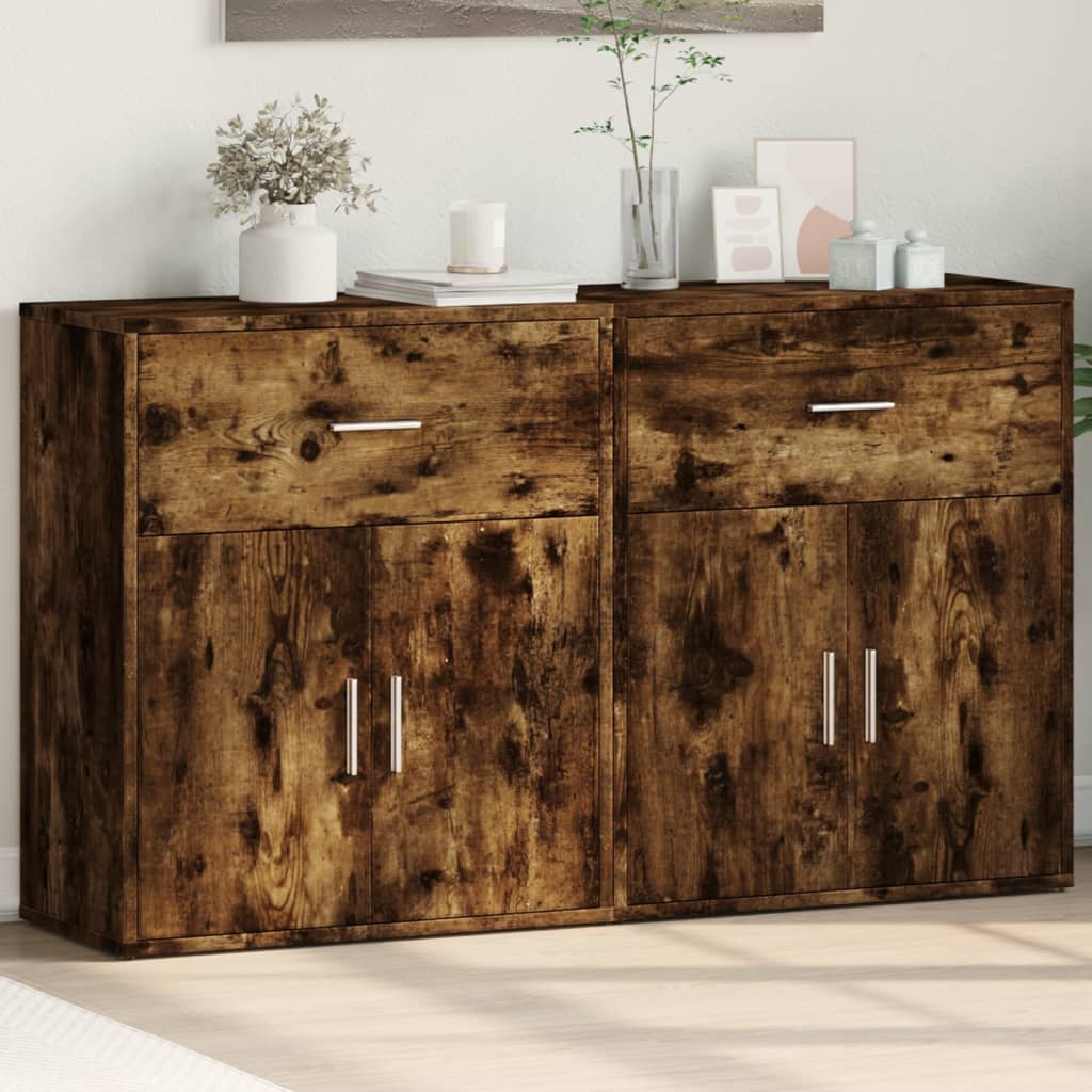 Sideboards 2 pcs Smoked Oak 60x31x70 cm Engineered Wood - Decor Base