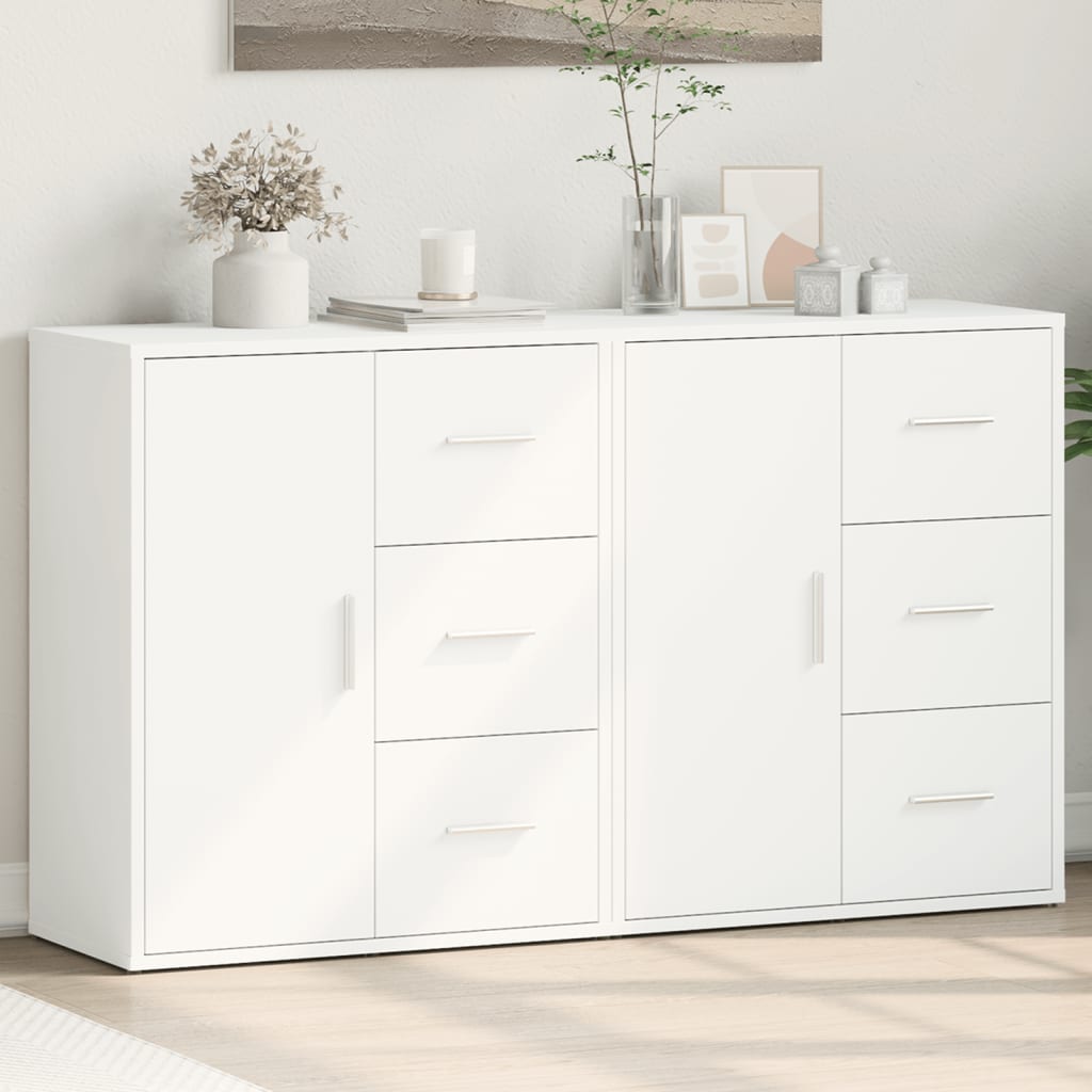 Sideboards 2 pcs White 60x31x70 cm Engineered Wood - Decor Base