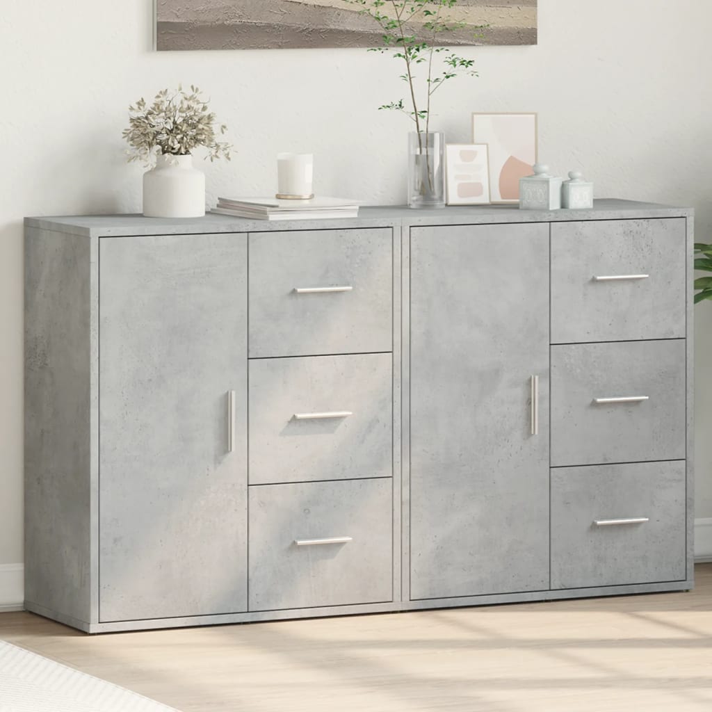 Sideboards 2 pcs Concrete Grey 60x31x70 cm Engineered Wood - Decor Base