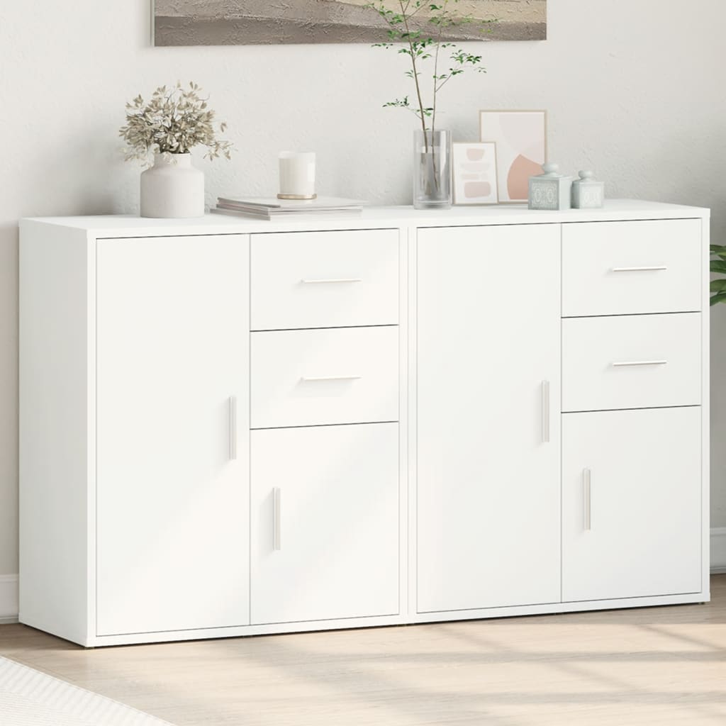 Sideboards 2 pcs White 60x31x70 cm Engineered Wood - Decor Base