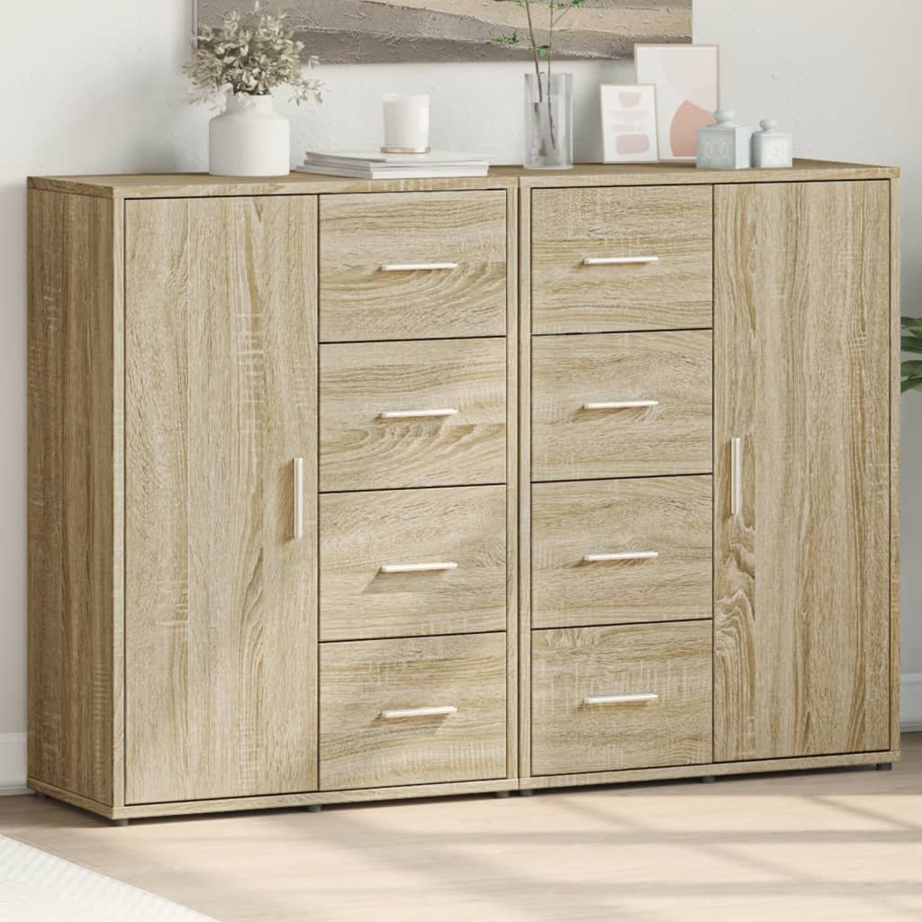 Sideboards 2 pcs Sonoma Oak 60x31x84 cm Engineered Wood - Brittle & Co