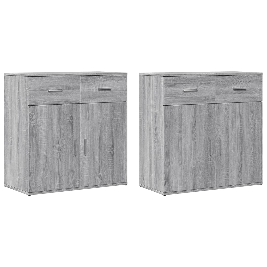Sideboards 2 Pieces Grey Sonoma 79x38x80 cm Engineered Wood - Casper Homes
