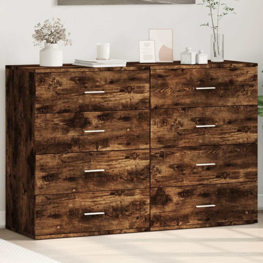 Sideboards 2 Pieces Smoked Oak 60x39x80 cm Engineered Wood - Casper Homes