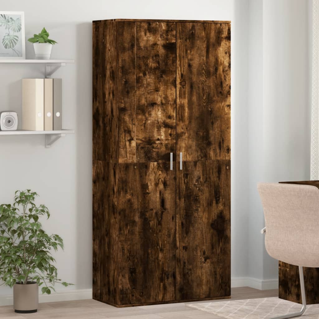 Shoe Cabinet Smoked Oak 80x39x178 cm Engineered Wood - Charlotte Dunes